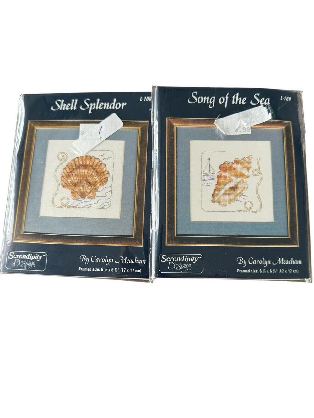Serendipity Designs Cross Stitch Kits Shell Splendor And Song Of the Sea Sealed